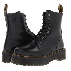 Dr. Martens Black Jadon Smooth Leather Platforms